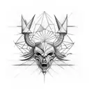 geometric icarus tattoo design idea