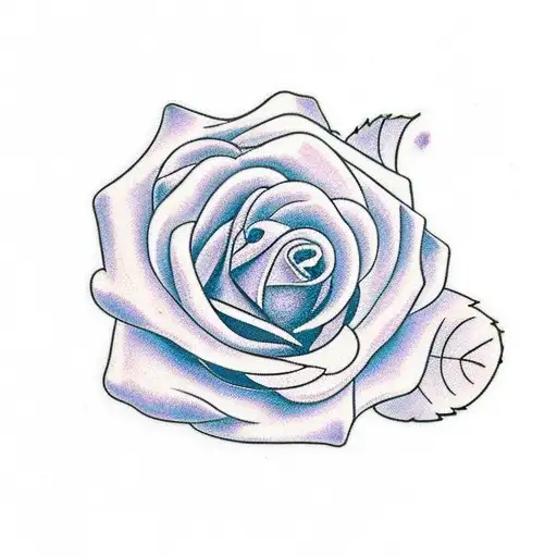 a pink rose, a violet flower, and a blue morning glory tattoo design idea