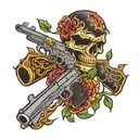gang guns risk quats tattoo design idea