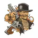 gang guns risk quats tattoo design idea