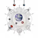 necklace with planets on it tattoo design idea