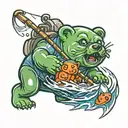 gummy bear fishing  tattoo design idea