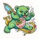 gummy bear fishing  tattoo design idea