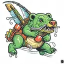 gummy bear fishing  tattoo design idea