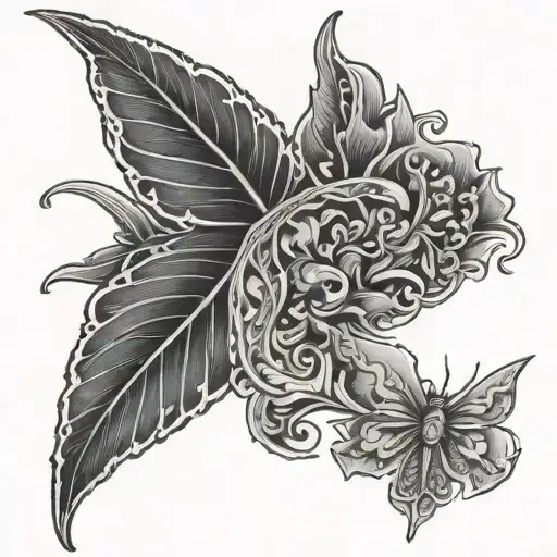 2006 with leaf wings tattoo design idea