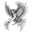 2006 with wings and corwm  tattoo design idea