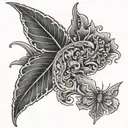 2006 with leaf wings tattoo design idea