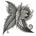 2006 with leaf wings tattoo design idea