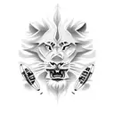 Creating a tattoo concept that combines a mechanical engineering theme with elements of cricket, lions, and traveling wi tattoo design idea