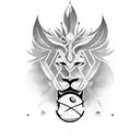 Creating a tattoo concept that combines a mechanical engineering theme with elements of cricket, lions, and traveling wi tattoo design idea