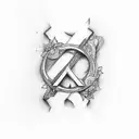 letter a on ring finger tattoo design idea