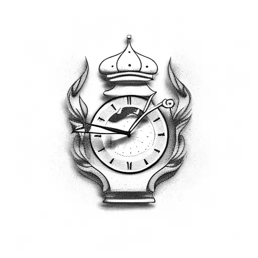 Clock Tattoo Design for Women