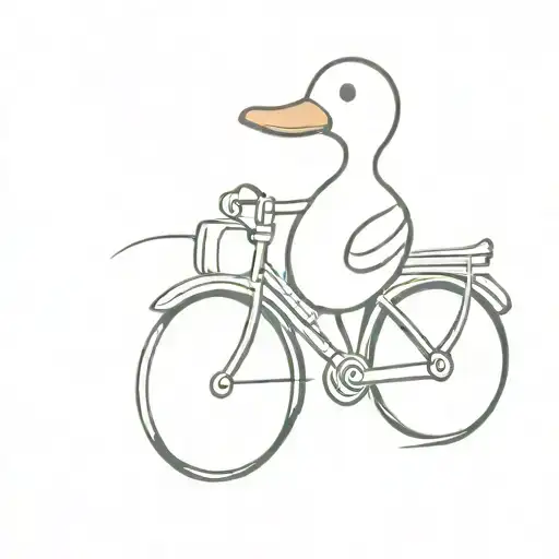 duck on a bicycle  tattoo design idea
