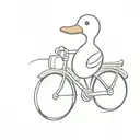 duck on a bicycle  tattoo design idea