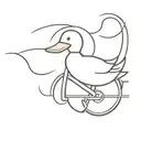 duck on a bicycle  tattoo design idea
