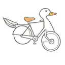 duck on a bicycle  tattoo design idea