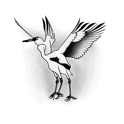 whooping crane tattoo design idea