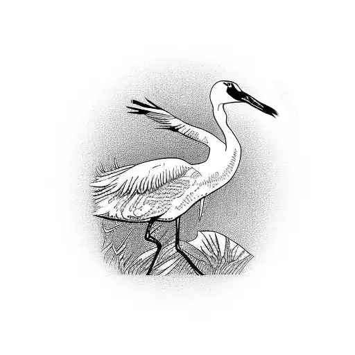 whooping crane tattoo design idea