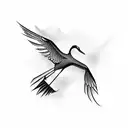 flying crane tattoo design idea