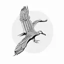 flying crane tattoo design idea