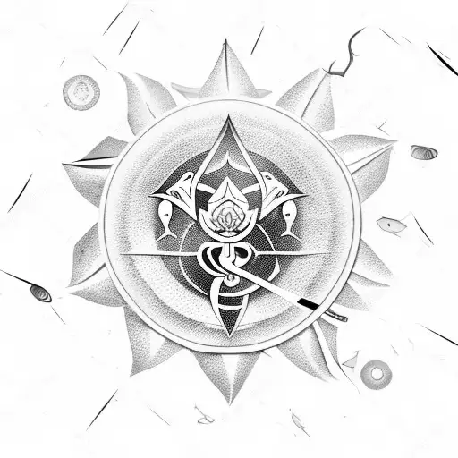 cancer horoscope with lotus with moon  tattoo design idea
