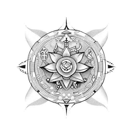 cancer horoscope with lotus with moon  tattoo design idea