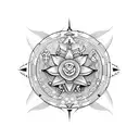 cancer horoscope with lotus with moon  tattoo design idea