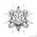 cancer horoscope with lotus with moon  tattoo design idea