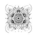 cancer horoscope with lotus with moon  tattoo design idea