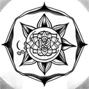 cancer horoscope with lotus with moon  tattoo design idea