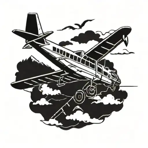 airplane flying over oregon state university tattoo design idea