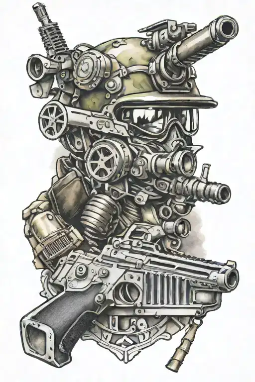military gear tattoo design idea
