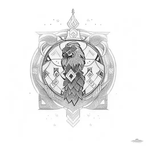 Ukrainian national emblem tattoo design idea