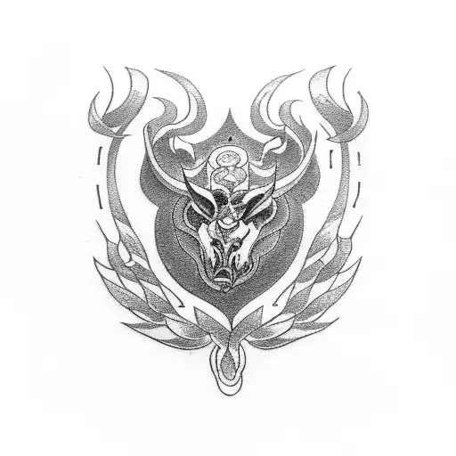 Ukrainian national emblem tattoo design idea