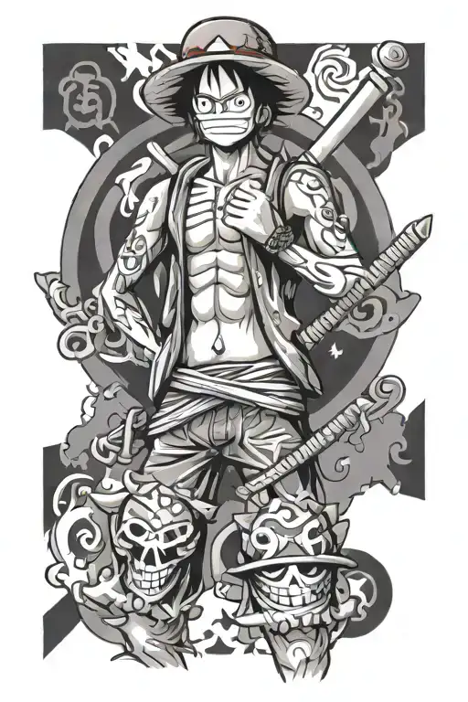 one piece anime inspired tattoo tattoo design idea
