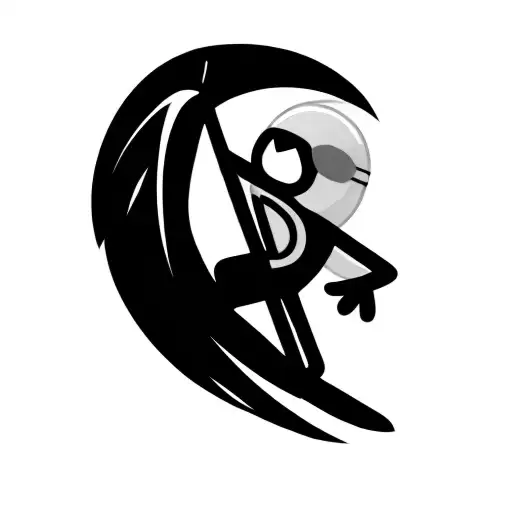 a person riding a surfboard tattoo design idea