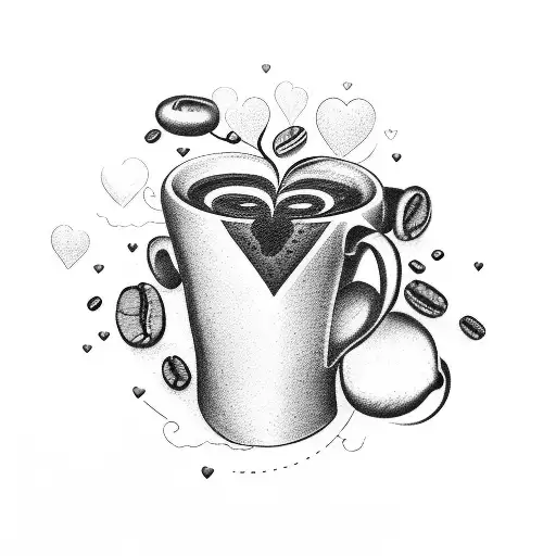 Combine coffee beans and children's toys to symbolize your love for both coffee and children in a tattoo design tattoo design idea