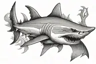 hammer head shark  tattoo design idea