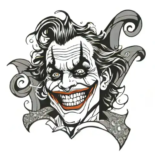 joker laugh tattoo design idea