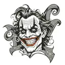 joker laugh tattoo design idea