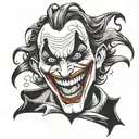 joker laugh tattoo design idea
