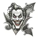 joker laugh tattoo design idea