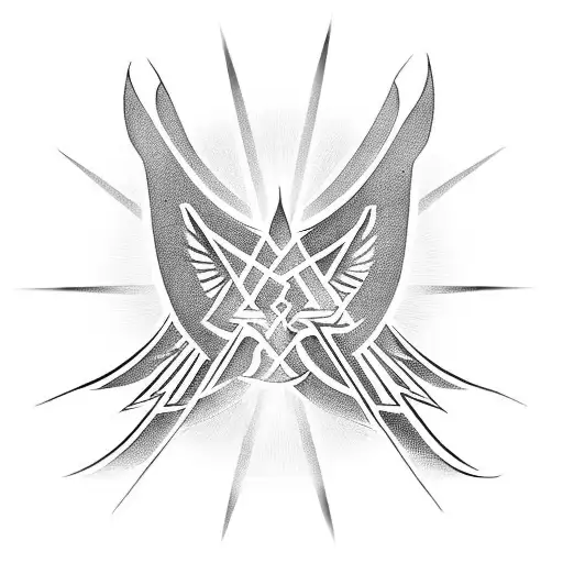 luciferian left-hand path sigil combined with the egyptian ankh tattoo design idea