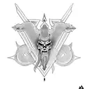 satanic sigil connected to the egyptian ankh tattoo design idea