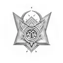 satanic sigil connected to the egyptian ankh tattoo design idea