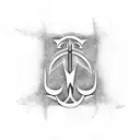 luciferian left-hand path sigil combined with the egyptian ankh tattoo design idea