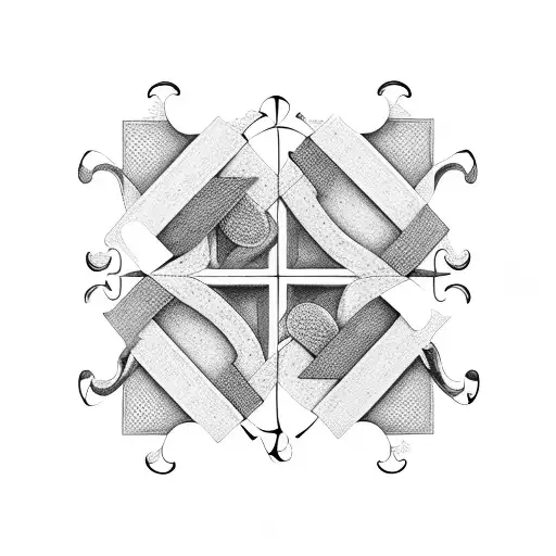 Design a composition of interlocking puzzle pieces that form a harmonious and meaningful design tattoo design idea