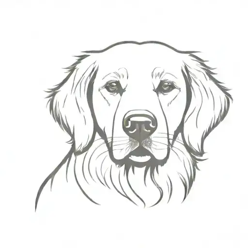 golden retriever ear outline drawing tattoo tattoo design idea