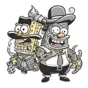 gangster sponge bob and patrick tattoo design idea
