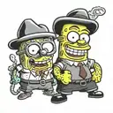 gangster sponge bob and patrick tattoo design idea